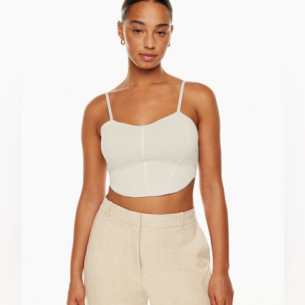 Babaton Cream Cropped Camisole Bustier Top